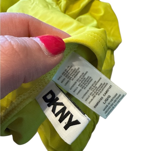 DKNY Bright Yellow Strapless One Piece Swimsuit - Picture 5 of 5